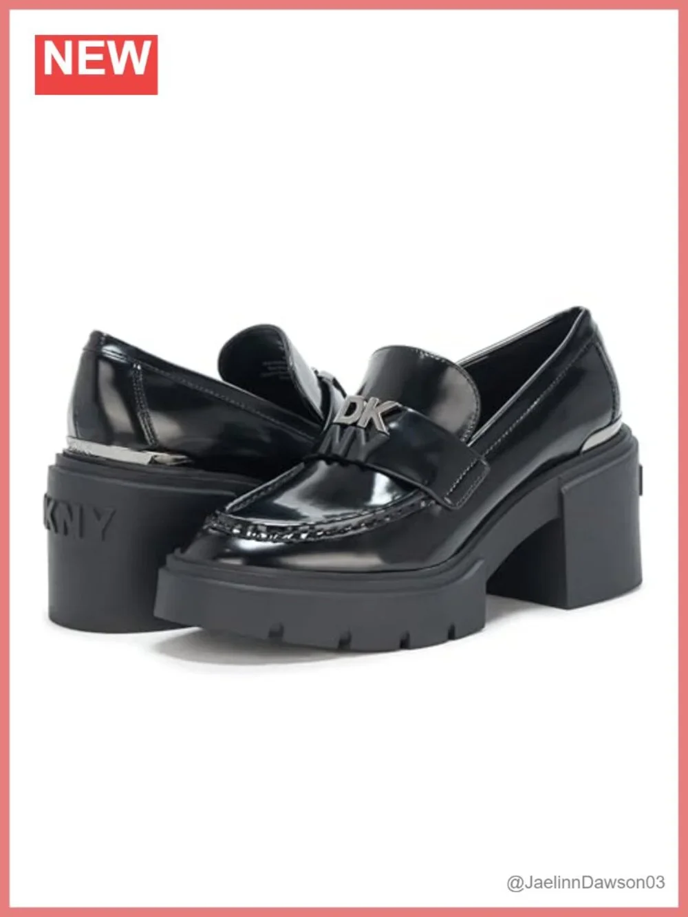DKNY Women's Texas Heeled Platform Loafer Faux Leather Casual